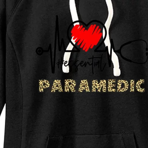 Essential Paramedic Heartbeat Paramedic Nurse Gift Meaningful Gift Women's Fleece Hoodie