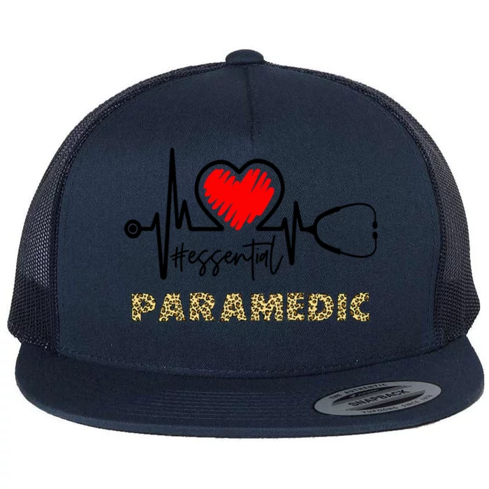 Essential Paramedic Heartbeat Paramedic Nurse Gift Meaningful Gift Flat Bill Trucker Hat