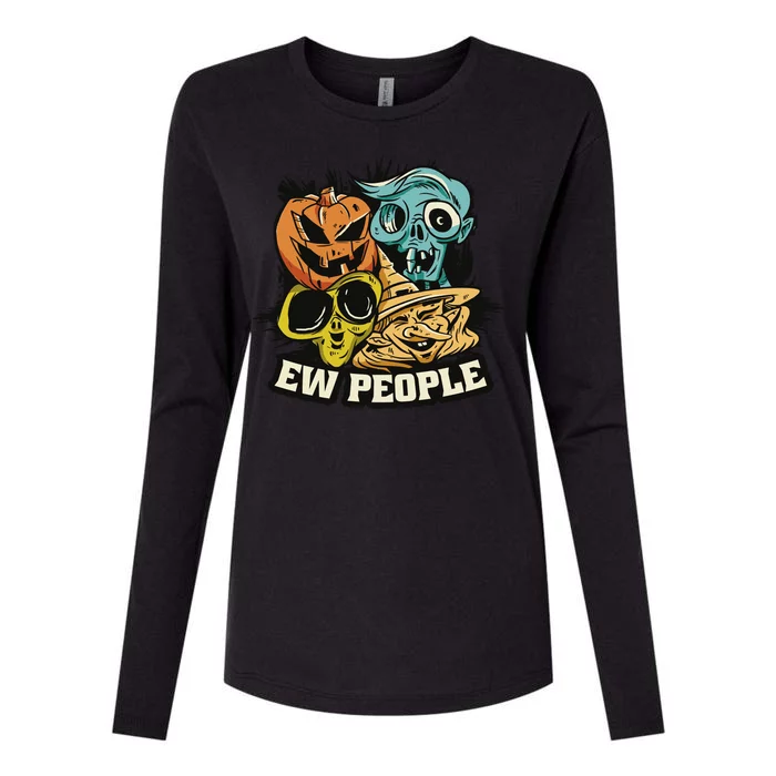 Ew People Halloween Womens Cotton Relaxed Long Sleeve T-Shirt