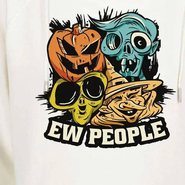 Ew People Halloween Womens Funnel Neck Pullover Hood