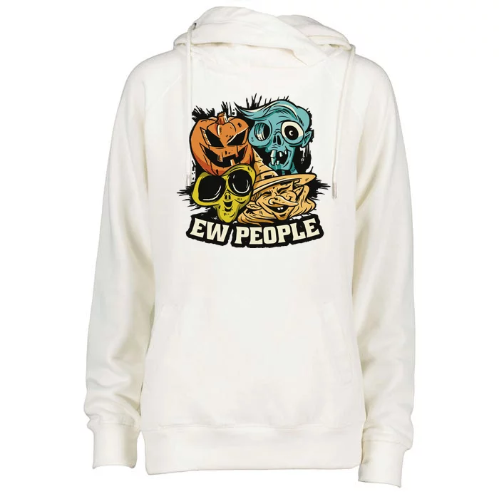 Ew People Halloween Womens Funnel Neck Pullover Hood