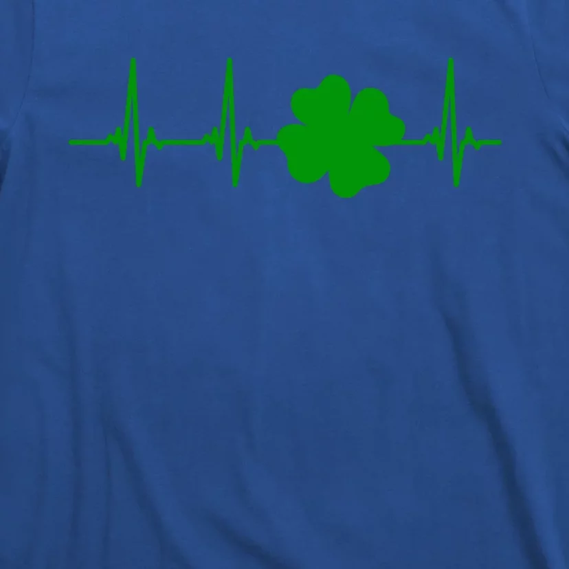 Ekg Pulse Heart Beat Shamrock For St Patricks Day Nurse Cool Gift T-Shirt