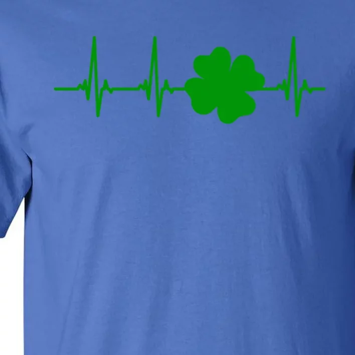 Ekg Pulse Heart Beat Shamrock For St Patricks Day Nurse Cool Gift Tall T-Shirt