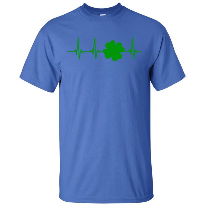 Ekg Pulse Heart Beat Shamrock For St Patricks Day Nurse Cool Gift Tall T-Shirt