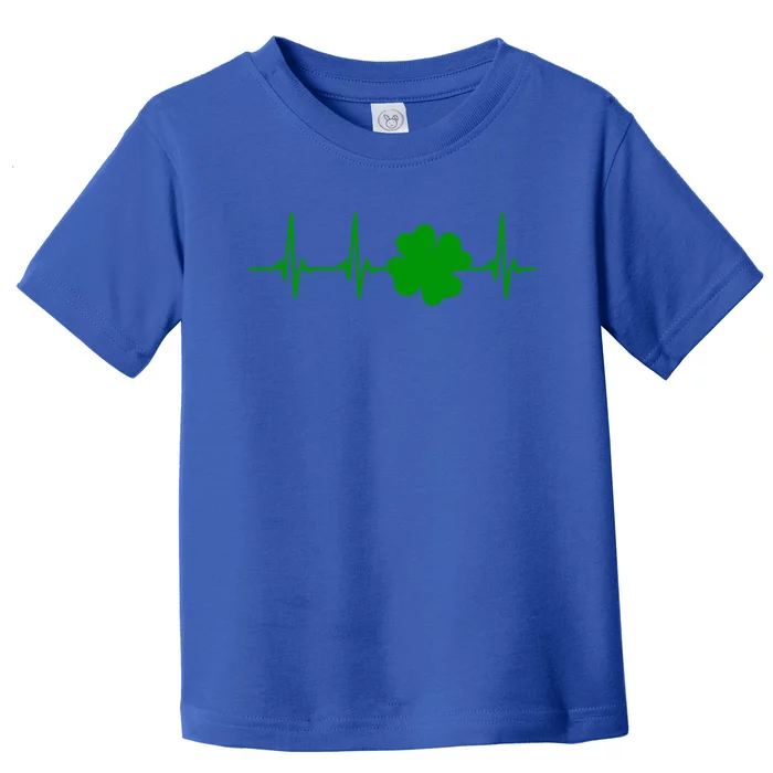 Ekg Pulse Heart Beat Shamrock For St Patricks Day Nurse Cool Gift Toddler T-Shirt