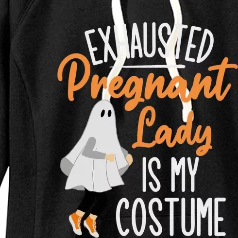 Exhausted Pregnant Lady Is My Costume Halloween Maternity Women's Fleece Hoodie