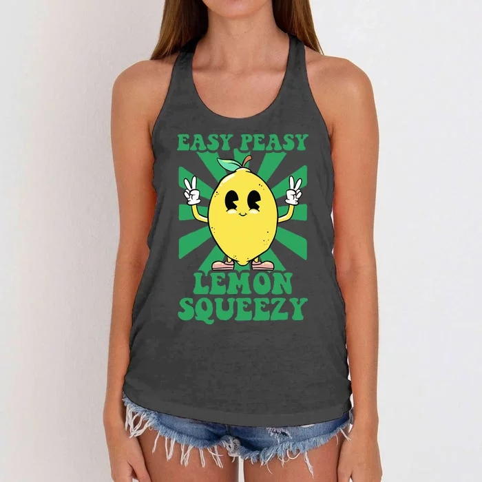 Easy Peasy Lemon Squeezy Lemonade Ceo Funny Lemon Lemonade Women's Knotted Racerback Tank