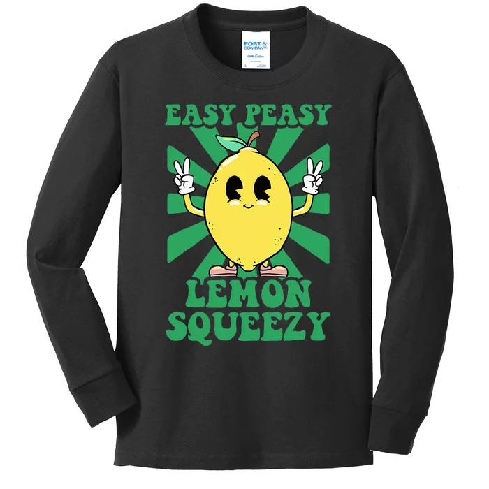 Easy Peasy Lemon Squeezy Lemonade Ceo Funny Lemon Lemonade Kids Long Sleeve Shirt