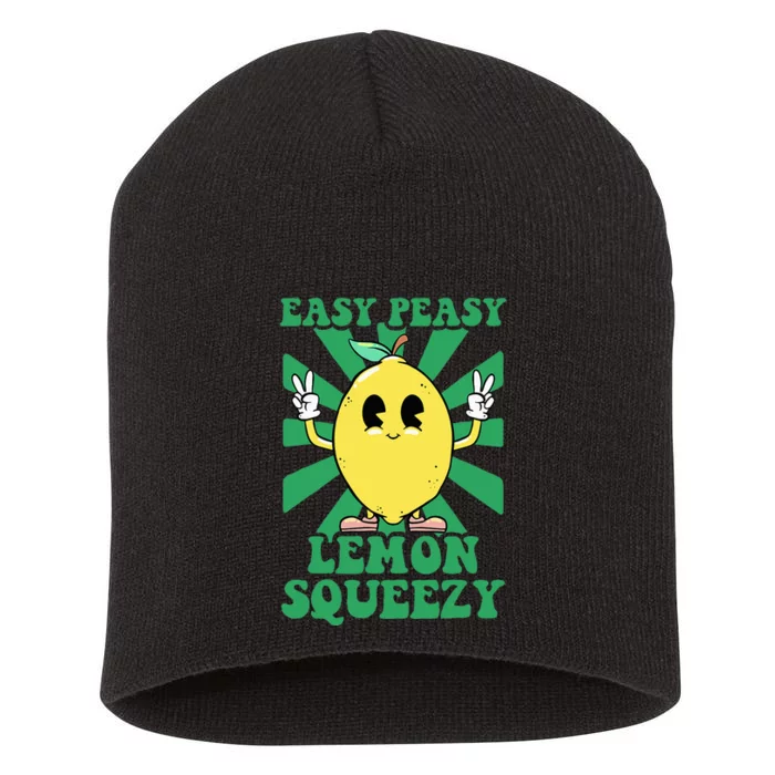 Easy Peasy Lemon Squeezy Lemonade Ceo Funny Lemon Lemonade Short Acrylic Beanie