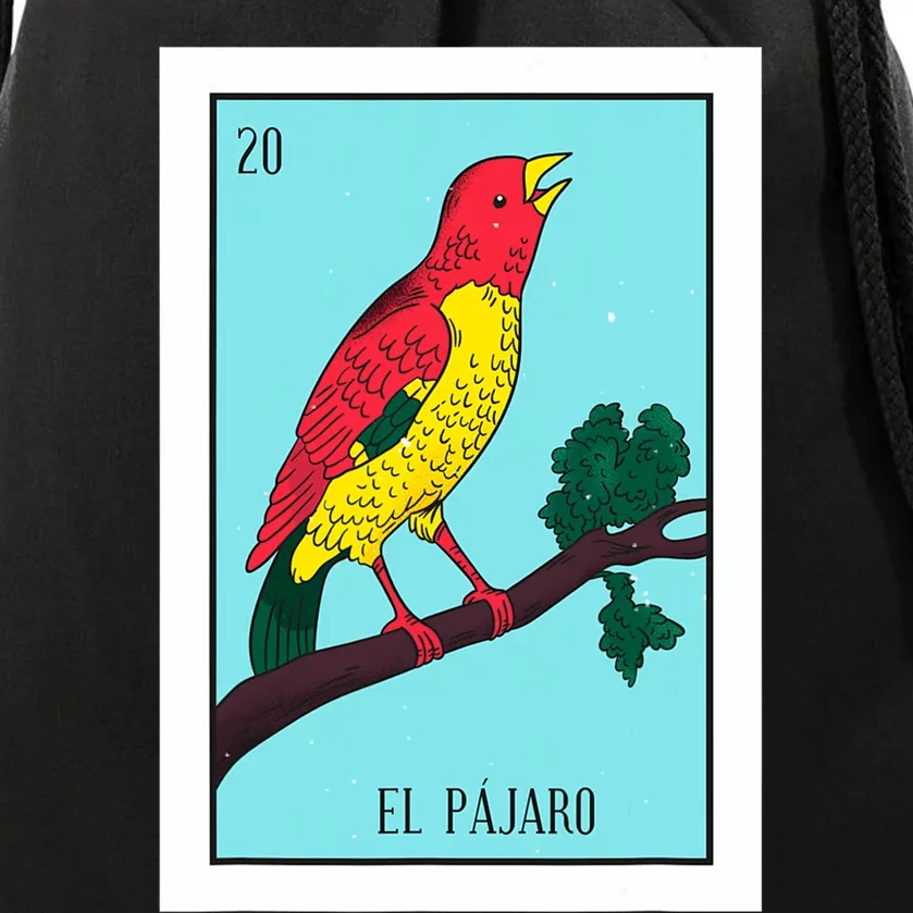 El Pajaro Lottery Card Gift The Bird Card Mexican Lottery Drawstring Bag