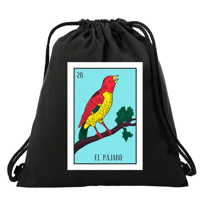 El Pajaro Lottery Card Gift The Bird Card Mexican Lottery Drawstring Bag