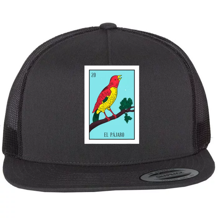 El Pajaro Lottery Card Gift The Bird Card Mexican Lottery Flat Bill Trucker Hat