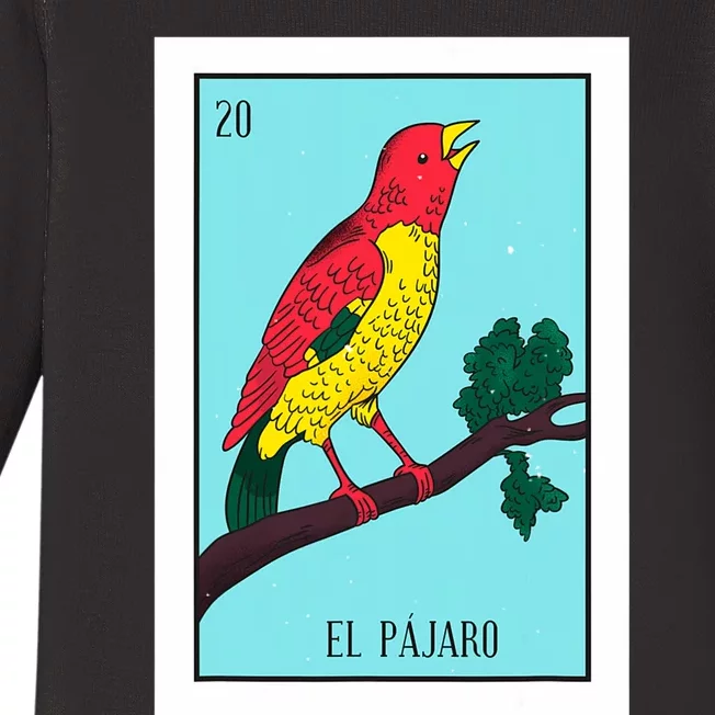 El Pajaro Lottery Card Gift The Bird Card Mexican Lottery Baby Long Sleeve Bodysuit