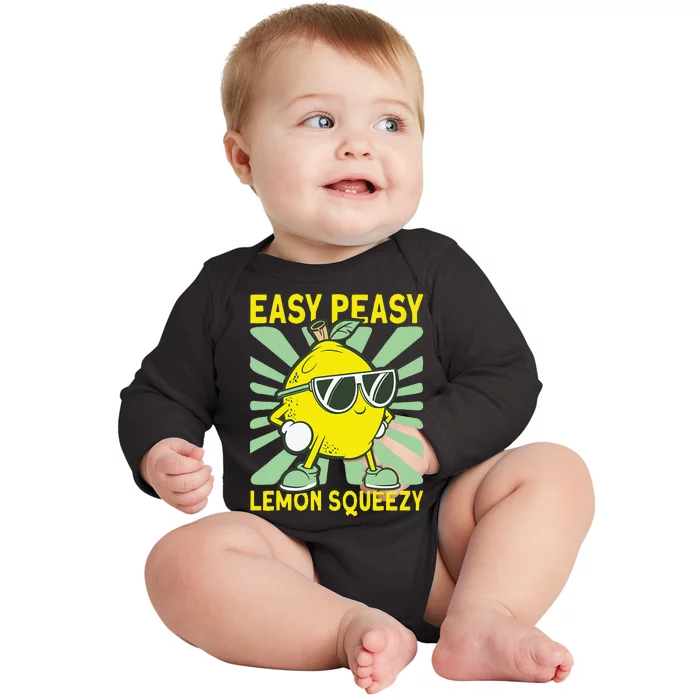 Easy Peasy Lemon Squeezy Lemonade Stand Boss Baby Long Sleeve Bodysuit