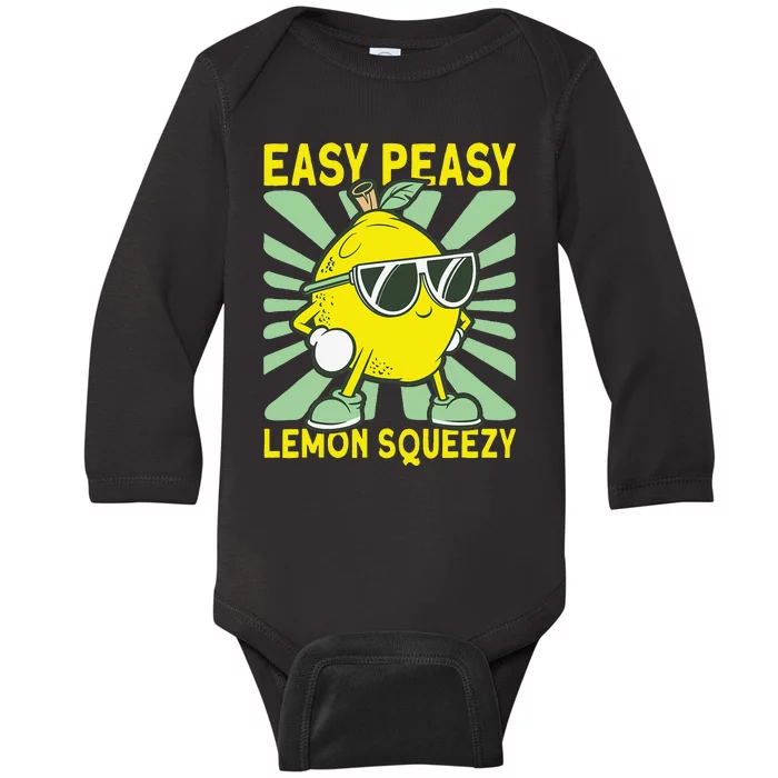 Easy Peasy Lemon Squeezy Lemonade Stand Boss Baby Long Sleeve Bodysuit