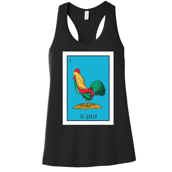 El Pollo Lottery Gift The Chicken Paper Mexican Lottery Women's Racerback Tank