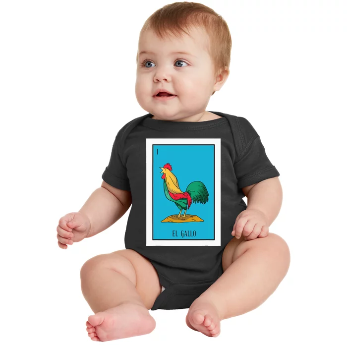 El Pollo Lottery Gift The Chicken Paper Mexican Lottery Baby Bodysuit