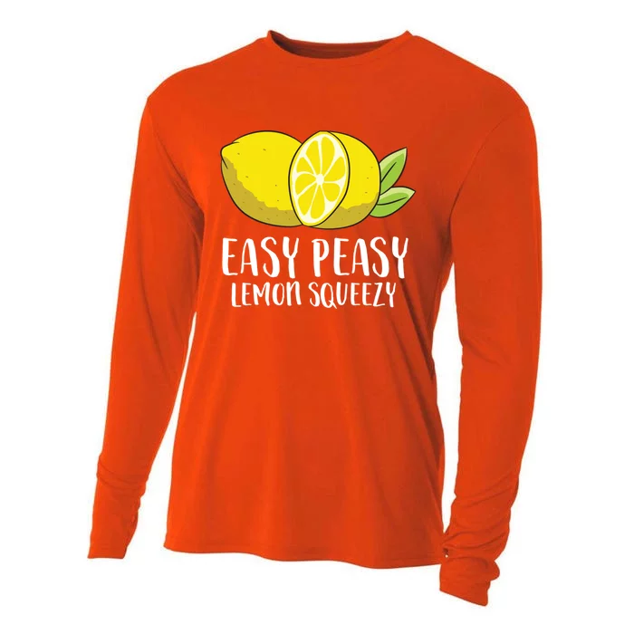 Easy Peasy Lemon Squeezy Lemonade Lemons Great Gift Cooling Performance Long Sleeve Crew