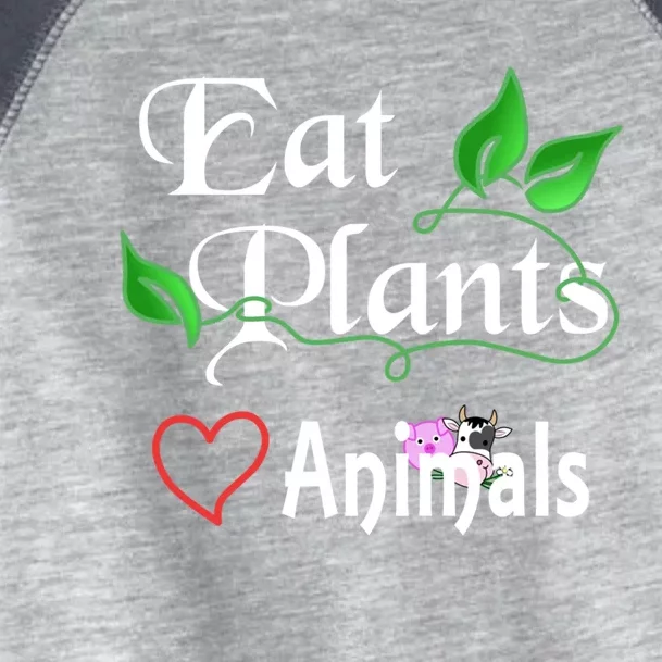 Eat Plants Love Animals For Vegans And Vegetarians Gift Toddler Fine Jersey T-Shirt