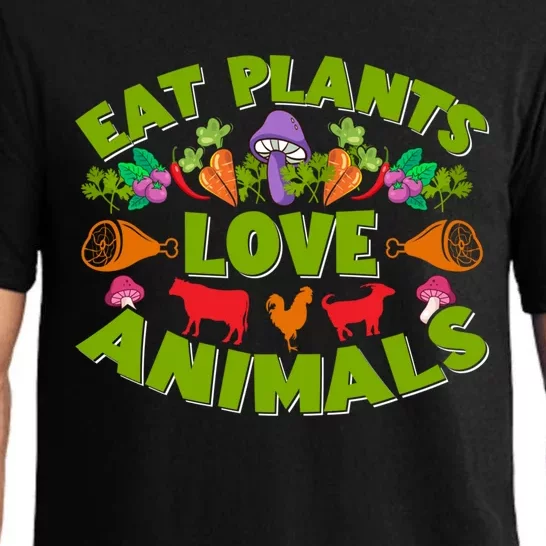 Eat Plants Love Animals Cool Gift Pajama Set