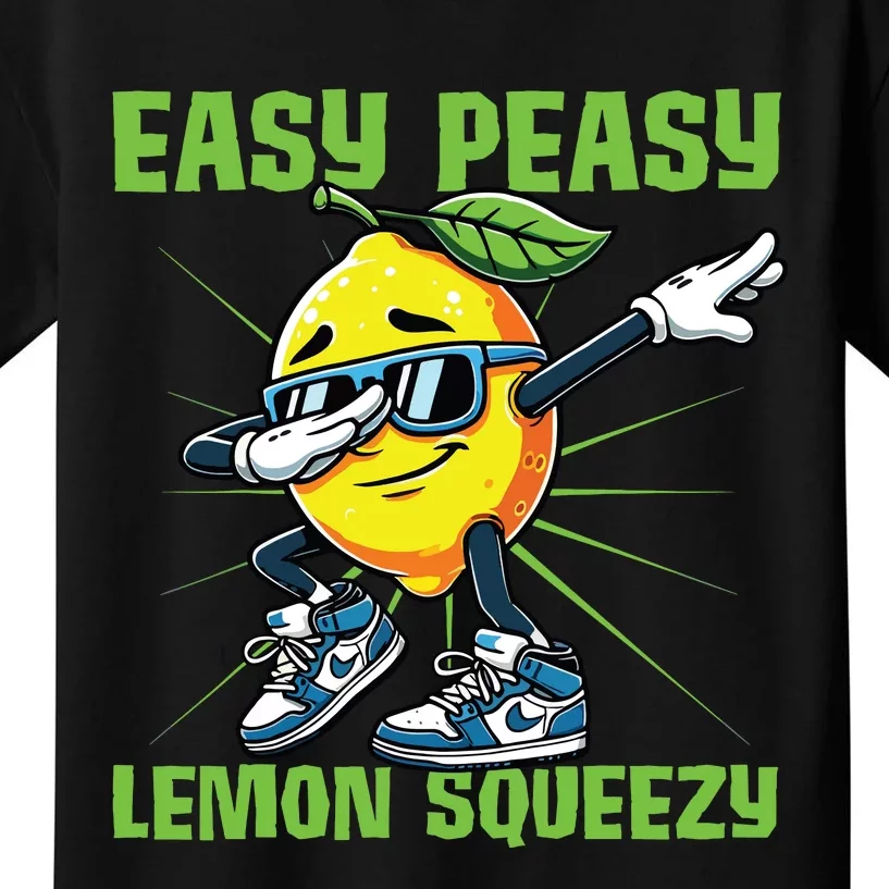 Easy Peasy Lemon Squeezy Lemon Stand Lemonade Crew Kids T-Shirt