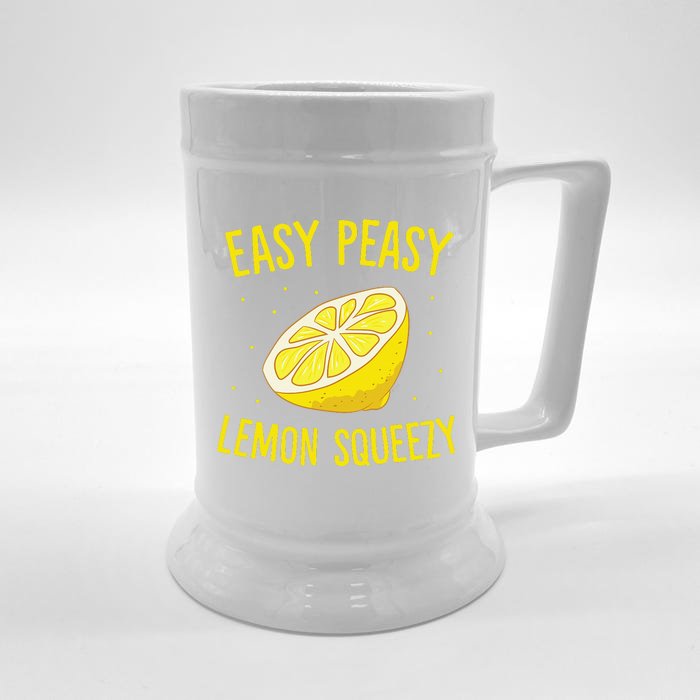 Easy Peasy Lemon Squeezy Funny Lemons Summer Lemonade Front & Back Beer Stein