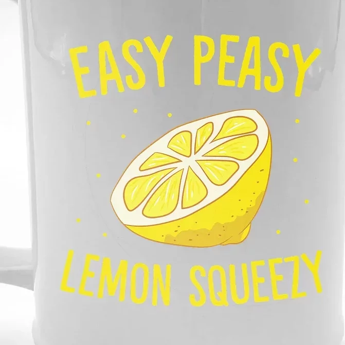 Easy Peasy Lemon Squeezy Funny Lemons Summer Lemonade Front & Back Beer Stein