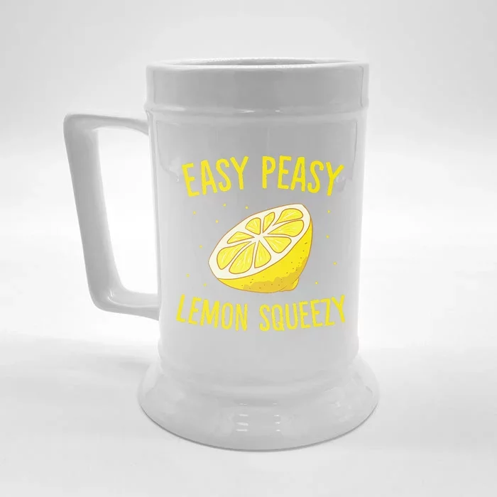 Easy Peasy Lemon Squeezy Funny Lemons Summer Lemonade Front & Back Beer Stein