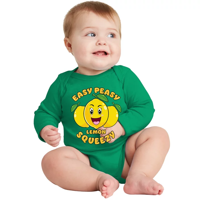 Easy Peasy Lemon Squeezy Summer Stand Lemonade Baby Long Sleeve Bodysuit