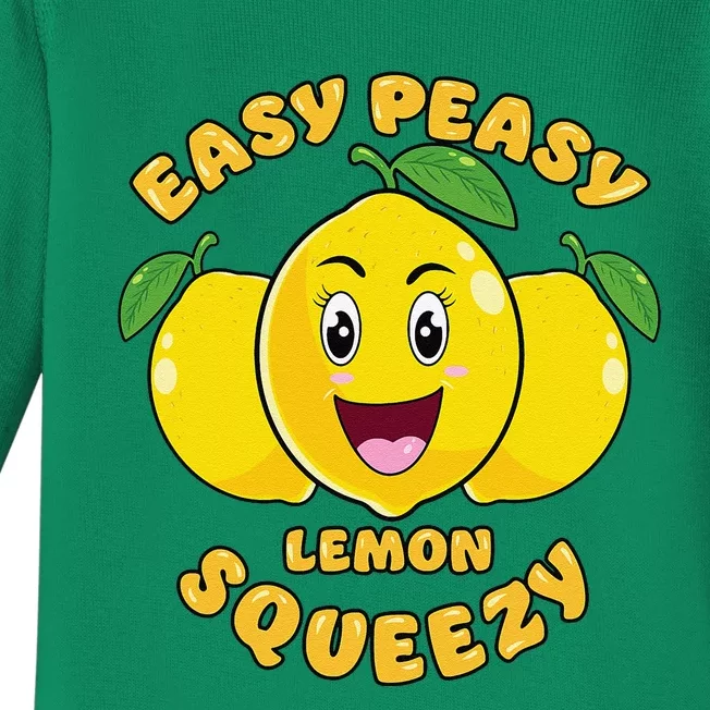 Easy Peasy Lemon Squeezy Summer Stand Lemonade Baby Long Sleeve Bodysuit