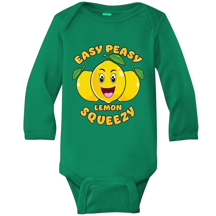 Easy Peasy Lemon Squeezy Summer Stand Lemonade Baby Long Sleeve Bodysuit