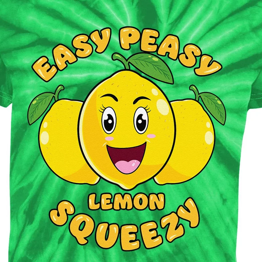 Easy Peasy Lemon Squeezy Summer Stand Lemonade Kids Tie-Dye T-Shirt