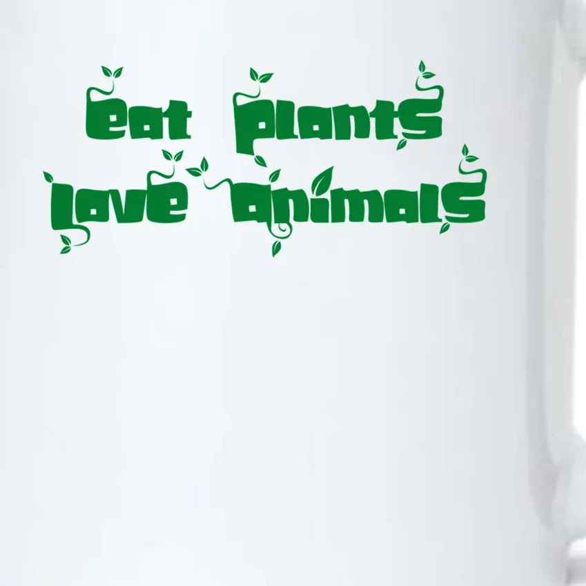 Eat Plants Love Animals Vegan Funny Gift Tops Cool Gift Black Color Changing Mug