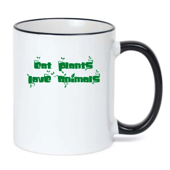 Eat Plants Love Animals Vegan Funny Gift Tops Cool Gift Black Color Changing Mug