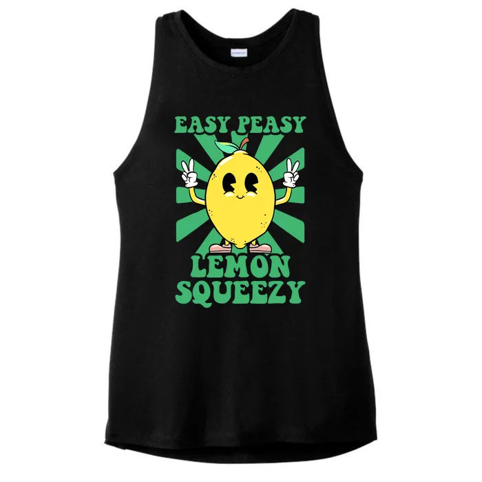 Easy Peasy Lemon Squeezy Lemonade Stand Crew Summer Ladies Tri-Blend Wicking Tank