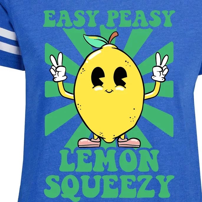 Easy Peasy Lemon Squeezy Lemonade Stand Crew Summer Enza Ladies Jersey Football T-Shirt