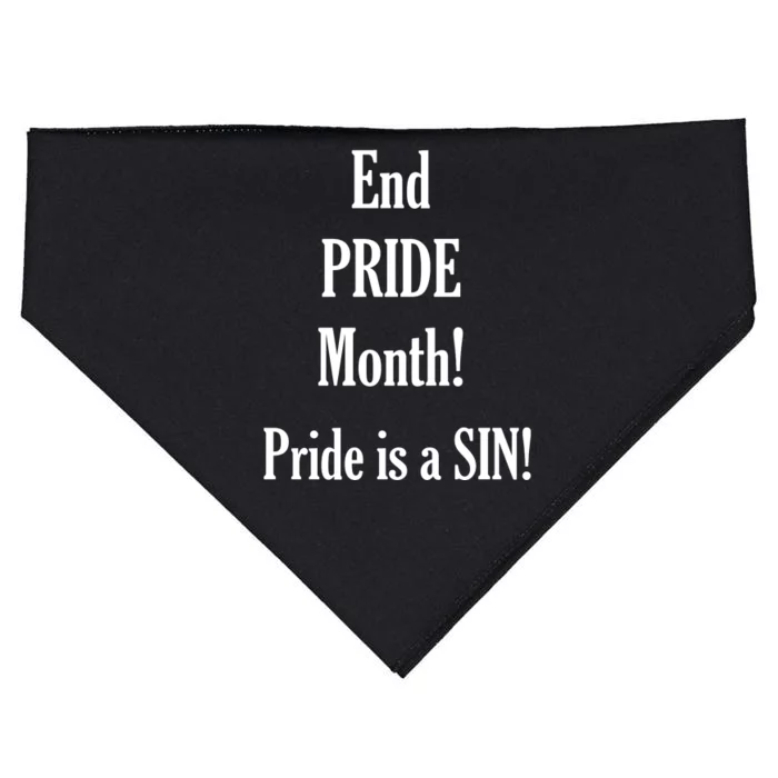 End Pride Month Pride Is A SIN USA-Made Doggie Bandana