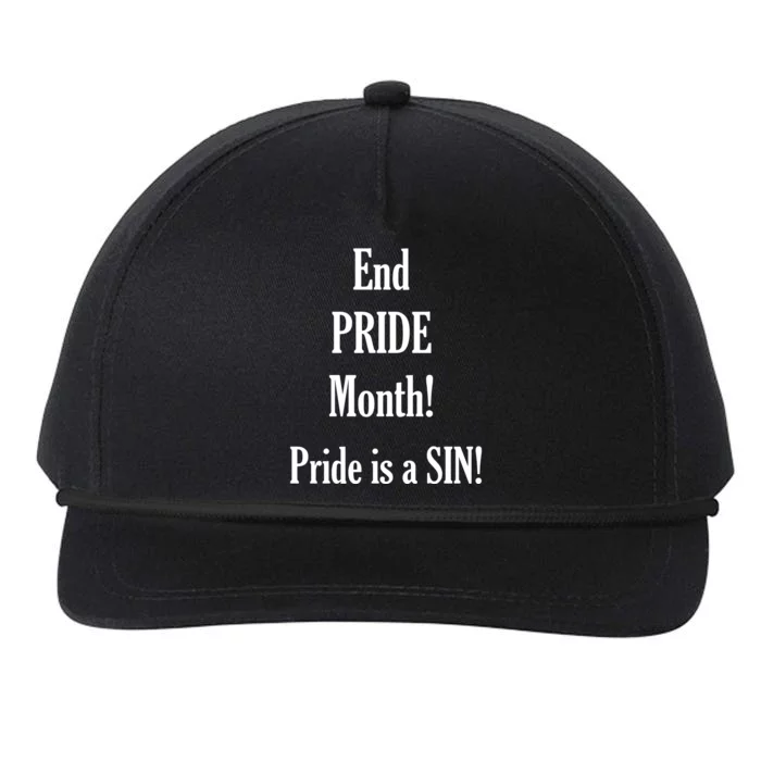 End Pride Month Pride Is A SIN Snapback Five-Panel Rope Hat