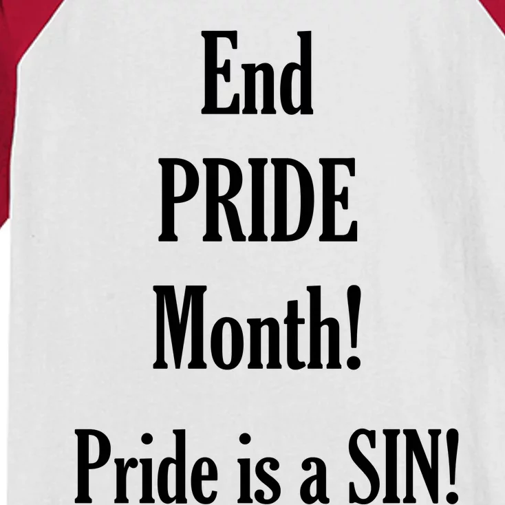 End Pride Month Pride Is A SIN Kids Colorblock Raglan Jersey