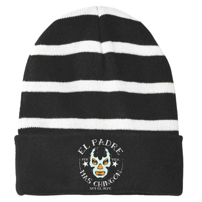 El Padre Mas Chingon Striped Beanie with Solid Band