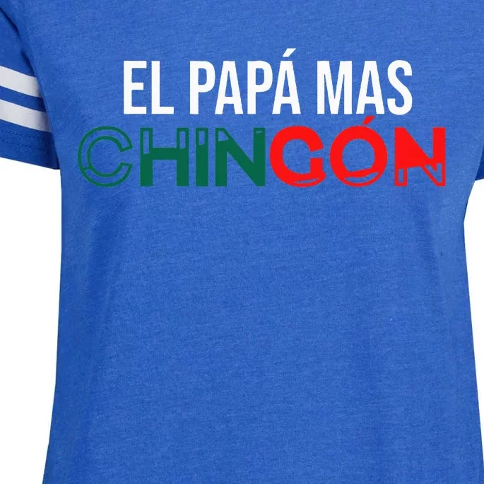 El Papa Mas Chingon Funny Spanish Enza Ladies Jersey Football T-Shirt