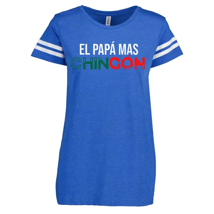 El Papa Mas Chingon Funny Spanish Enza Ladies Jersey Football T-Shirt