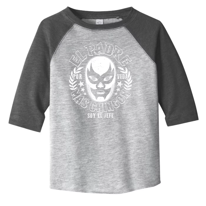 El Padre Mas Chingon Por Vida Soy El Jefe Luchador Mask Wrestler Toddler Fine Jersey T-Shirt