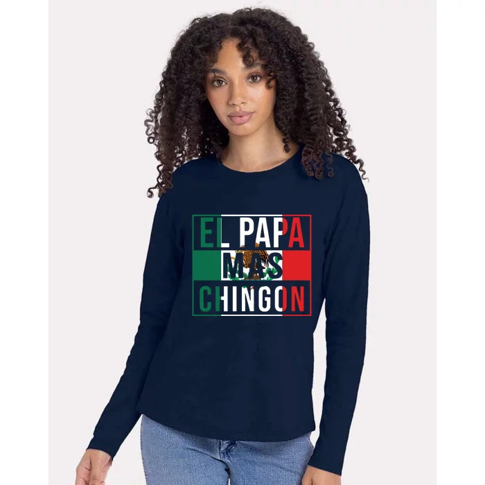 El Papa Mas Chingon Funny Best Mexican Dad Gift Womens Cotton Relaxed Long Sleeve T-Shirt