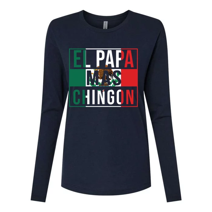 El Papa Mas Chingon Funny Best Mexican Dad Gift Womens Cotton Relaxed Long Sleeve T-Shirt