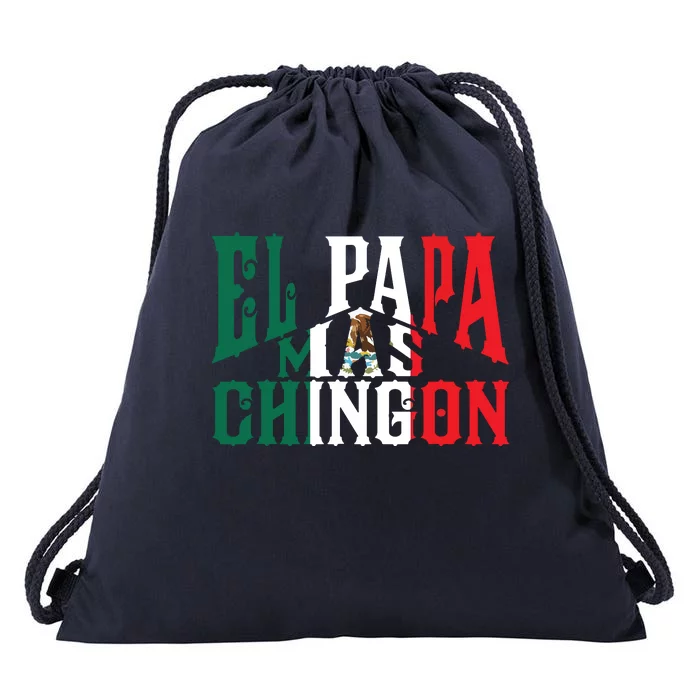 El Papa Mas Chingon Funny Spanish Dad Drawstring Bag