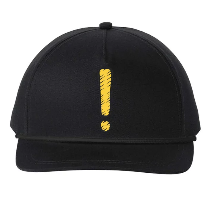 Exclamation Point Mark Punctuation Hyperbole Snapback Five-Panel Rope Hat