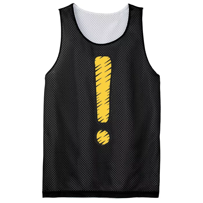 Exclamation Point Mark Punctuation Hyperbole Mesh Reversible Basketball Jersey Tank