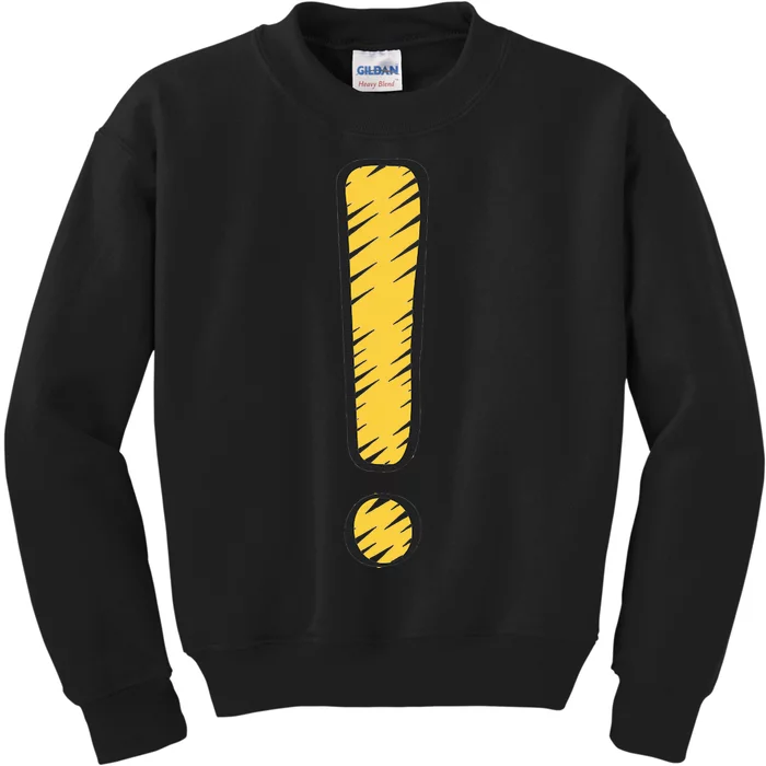 Exclamation Point Mark Punctuation Hyperbole Kids Sweatshirt