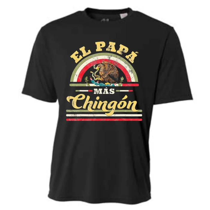 El Papa Mas Chingon Funny Mexican Flag Cool Dad Gift Regalo Cooling Performance Crew T-Shirt